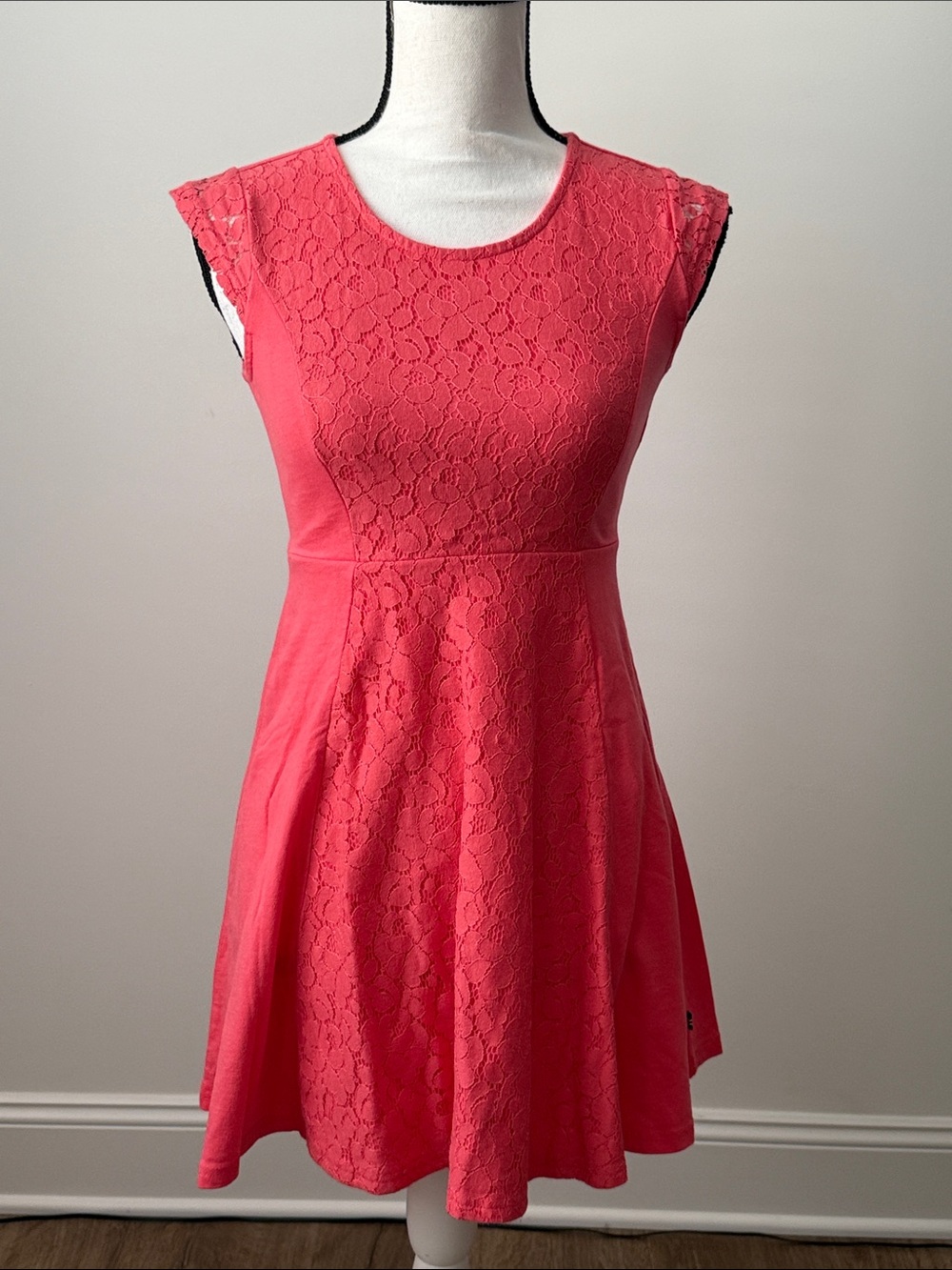 Nautica Girls Sleeveless Coral Lace Fit-and-Flare Dress